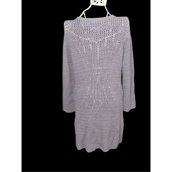 Great Condition WOMEN J Jill Sweater blue Cardigan Button Up Cable Knit blue Lon - Picture 5 of 13